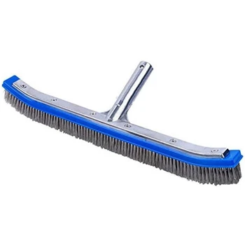 

18 Inch Aluminum Handle Wire Brush Swimming Pool Cleaning Brush Head Stainless Steel Granite Swimming Cleaning Tool