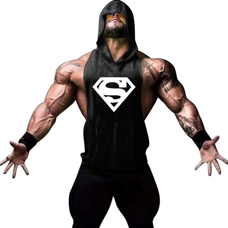 

New Fashion Cotton Sleeveless Shirts Gym Hoodies Tank Top Men Fitness Shirt Bodybuilding Singlet Workout Vest Men