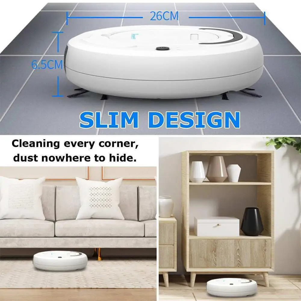 Robotic Vacuum Cleaner 1800Pa Multifunctional Smart Floor Cleaner 3-In-1 Auto Rechargeable Smart Sweeping Robot Dry Wet Cleaner