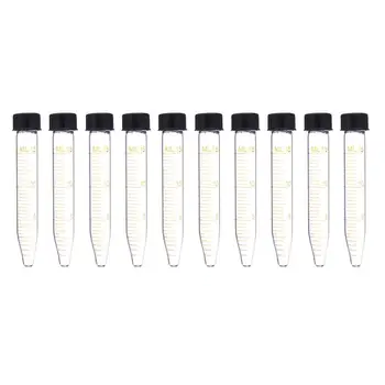 

10pcs 15ml Glass Centrifuge Test Tube With Screw Cap Conical Bottom for Laboratory