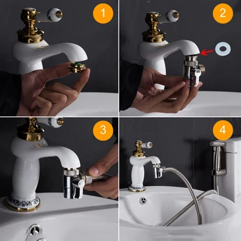 

High Quality Faucet Valve Diverter Sink Valve Water Tap Faucet Splitter Adapter Home Bathroom Kitchen Diverter