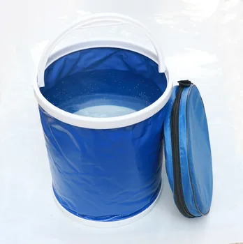 

Travel Folding Bucket Bathroom Camping Supplies Portable Ergonomic With Compartment Outdoor Camping Tools Fishing Washing Bag