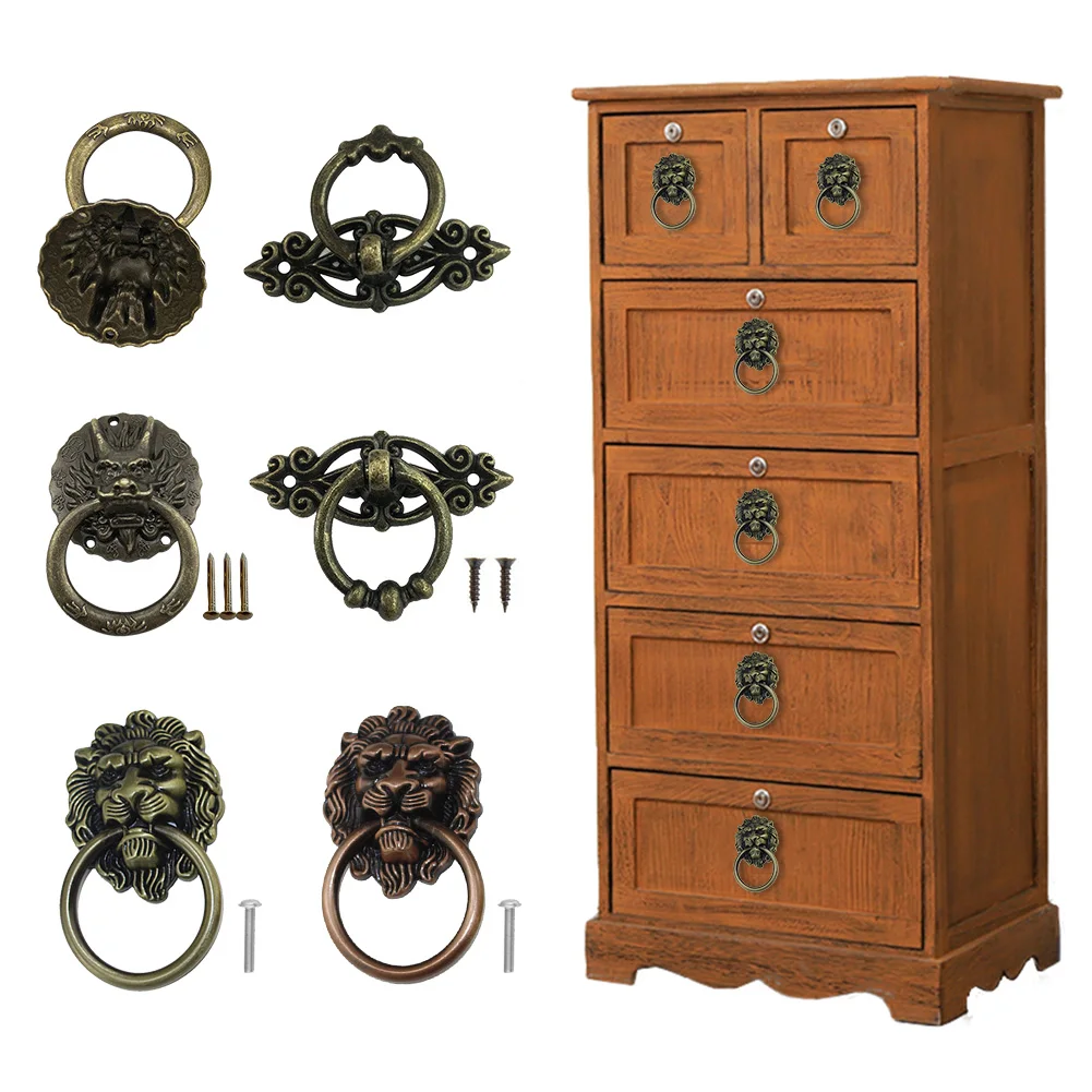 Античная бронза Дракон голова льва Форма одно отверстие ювелирных изделий груди