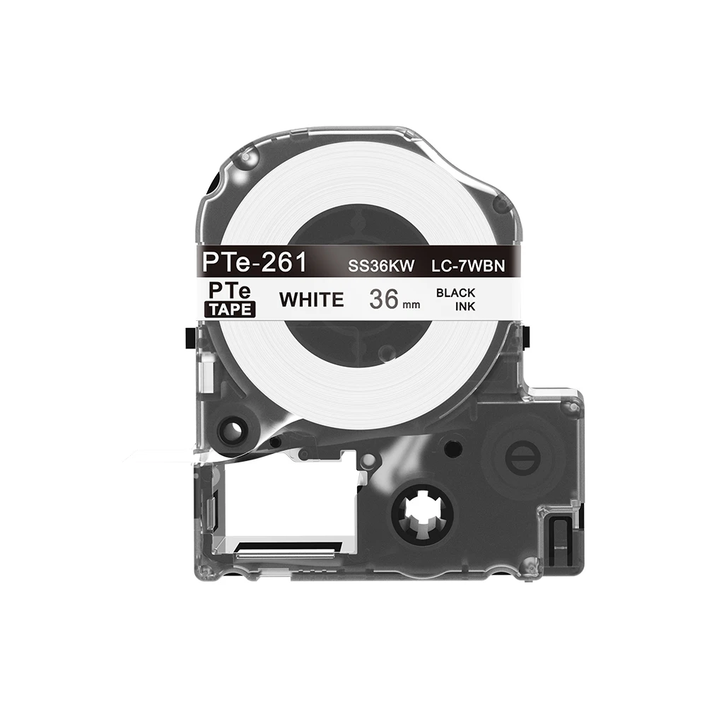 

1PCS Label Tape SS36KW Black on White 36mm Label Tapes Printer Ribbon Compatible for KingJim/Epson Label Printers
