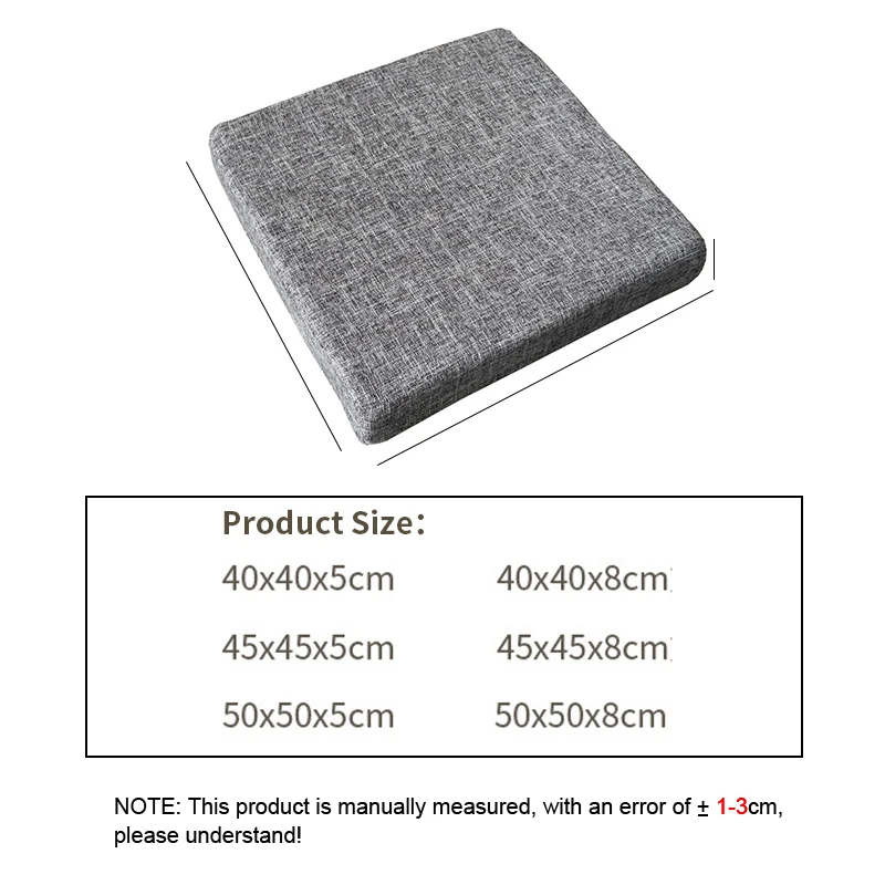Plus Hard High Density Sponge Sofa Cushion Solid Wood Redwood Window Mat Tatami Chair Linen Cloth Square Cushion 5-8cm Thickness 6