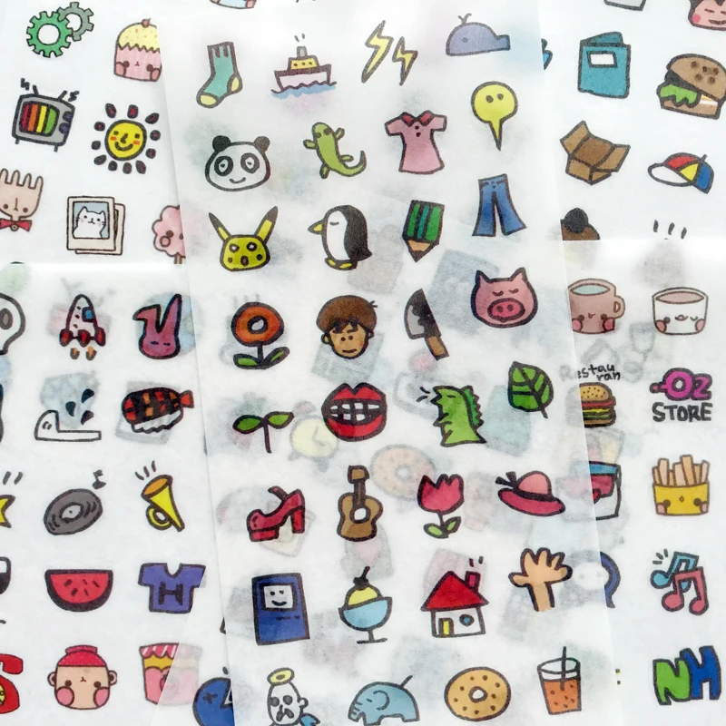 

6 Sheets Cute Little Things Adhesive Stickers Decorative Album Diary Stick Label