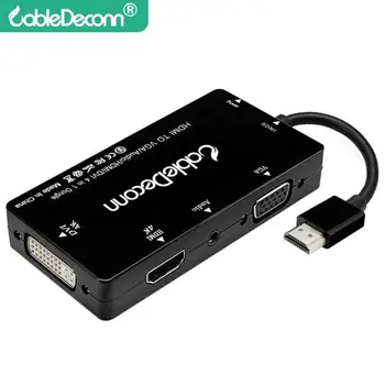 

Cabledeconn E0405 4 in 1 HDMI Splitter HDMI to DVI 4K VGA HDMI Adapter Converter Audio Video Cable for HDTV Monitor Projector