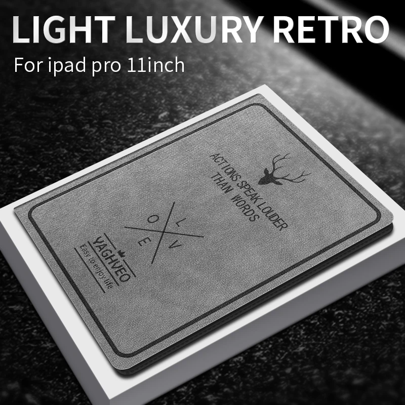 Умный чехол для IPad pro 11, ретро чехол с рисунком оленя, ударопрочный смарт-чехол с подставкой для сна, мультяшный защитный чехол a80