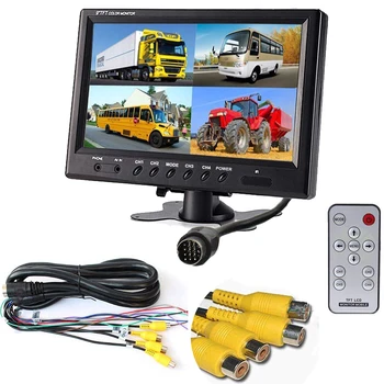 

Uvusee DC12V-24V 9" LCD Monitor 4CH 4-Pin Aviation AV video input For Car Truck vehicle Rear review/ Surveillance System