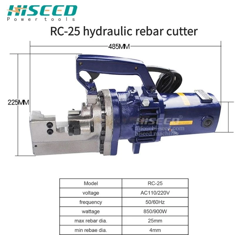 HY-22 Industrial Handheld Hydraulic Rebar Cutter Steel Rod Cutting Tool 4-22mm 