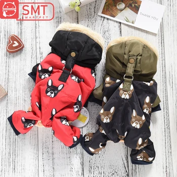 

Pet Jumpsuits Hoodie For Dog Winter Warm Snow Down Jacket Coat French Bulldog Costumes For Puppies Small Medium Pet Cat Clothes