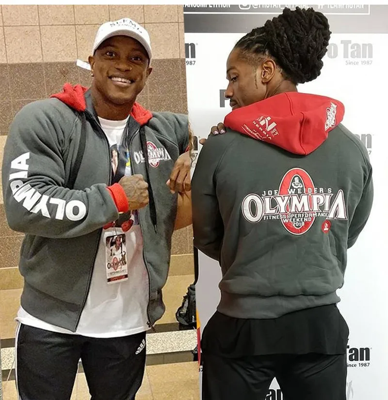 Olympia-chaqueta deportiva de algodón con capucha para hombre, ropa deportiva con cremallera para fisicoculturismo, para otoño e invierno, 2019