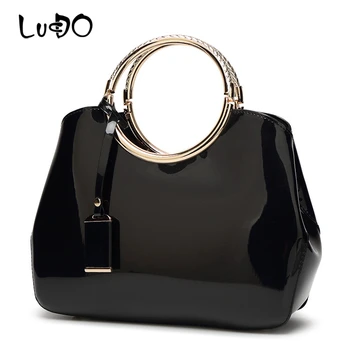 

LUCDO Patent Leather Messenger Shoulder Bags High Quality Women Bag Designer Women's Luxury Handbag Famous Brands Cross Body bag