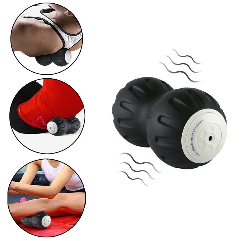 Электрический Вибрационный Массажный мяч с арахисовым покрытием для тренажерного зала, расслабляющие упражнения, Пилатес, Йога, тренировка, фасция, массаж, роликовый мяч, релиз мышц, бла