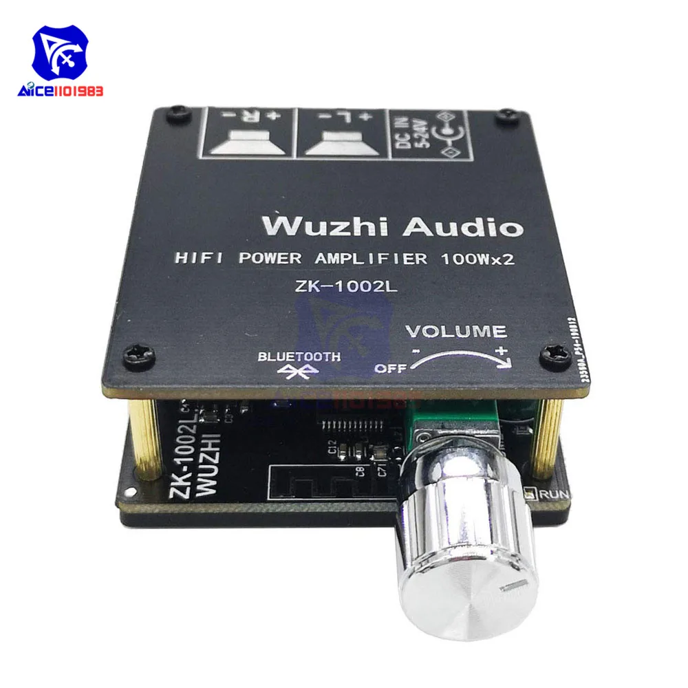 Diymore TPA3116 ZK-1002L Bluetooth 5,0 цифровой усилитель доска 100Wx2 Регулируемый аудио усилитель мощности модуль электронные компоненты