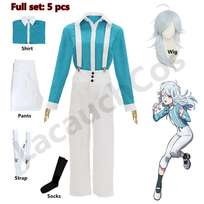 

New Kemono Jihen Akira Cosplay Costume Shirt Pants Outfits Halloween Carnival Akira Snow Man Costume Fancy Stage Performance Wig