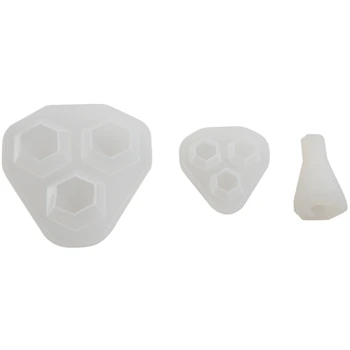 

3Pcs Diamond Three Pyramid Shape DIY Silicone Mold Jewelry Pendant Necklace Resin Beading Casting Mould for Craft Making