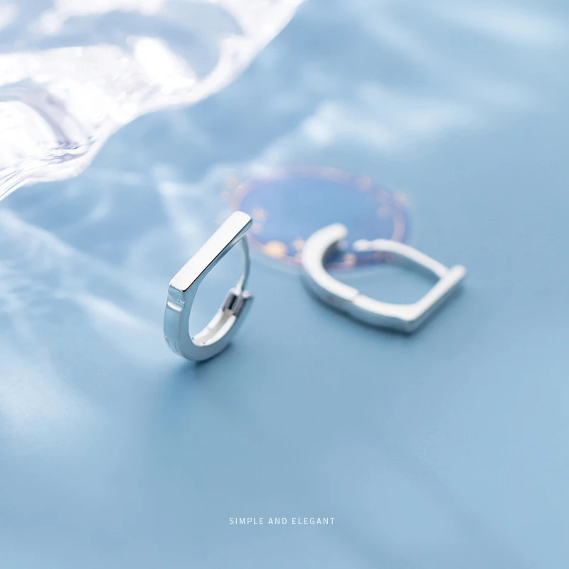 MODIAN Authentic 925 Sterling Silver Simple Geometirc Hoop Earring for Women Anti-Allergy Earring Party Gift Fine Jewelry