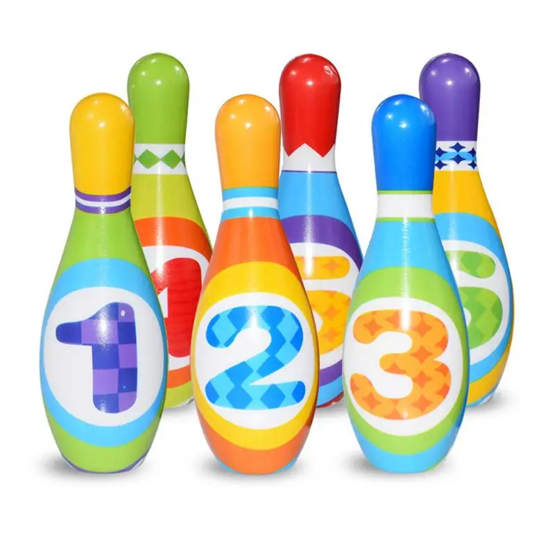 6Pcs Safe Colorful Bowling Pins And 2 Balls Bowling Toy Educational Toy Bowling Plaything For Children Birthday Gift