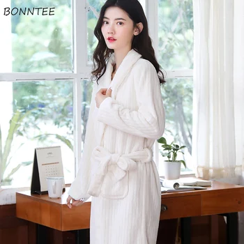 

Robes Women Solid Various Color Plus Size Comfortable Winter Long Robe Womens High Quality Mid-Calf Lace Thicker Elegant Chic