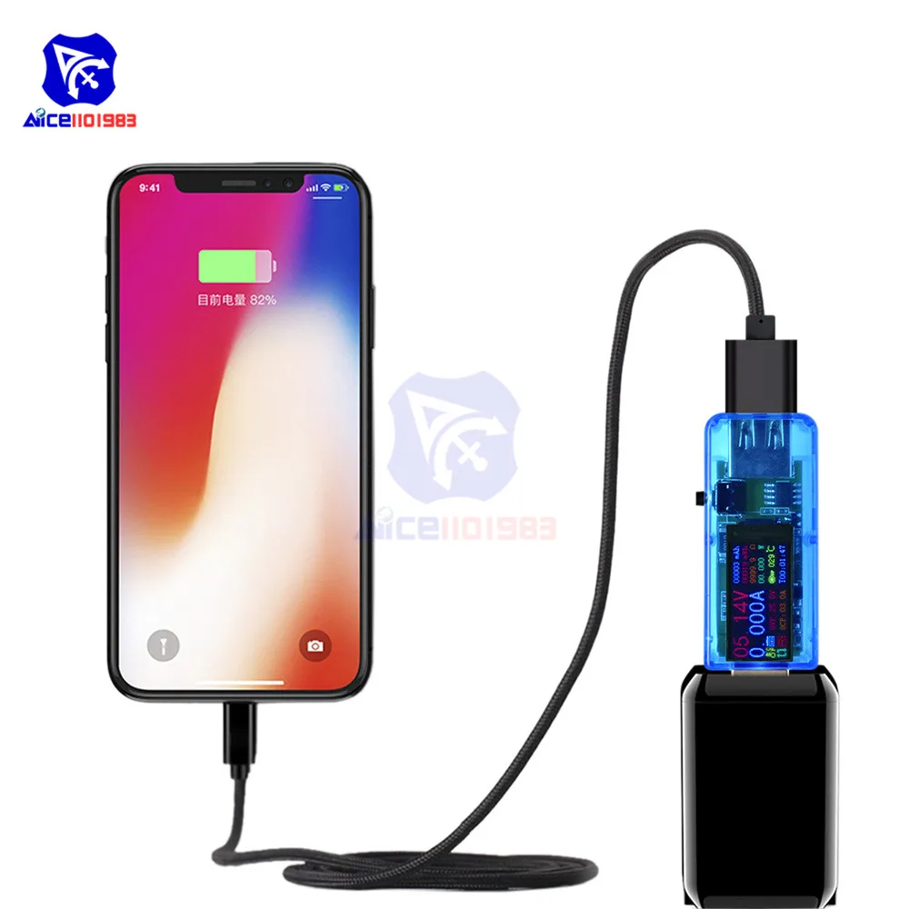 

diymore QC3.0 0.96" IPS HD USB Tester Volt Current Capacity Energy Power Equivalent Impedance Temp Tester Power-off Protection