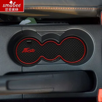 

8pcs/set,For Ford Fiesta 2009 - 2014,Car Accessories 3D Rubber Mat Non-slip Mat Interior Cup Pad Door Groove Mat