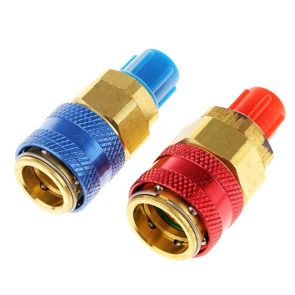 2 Pairs Automotive Air Conditioning R134a High & Low Quick Connector Coupler