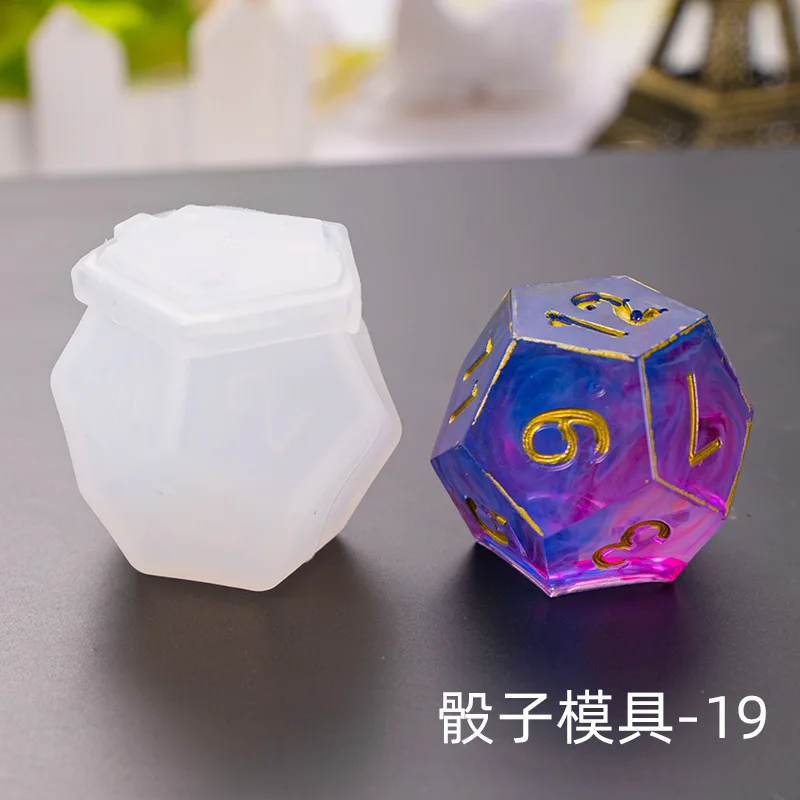 Type 19 1 шт. DIY 3D игральные кости серии ювелирных изделий инструменты номер геймер Инструменты Силиконовые УФ смолы ювелирные изделия формы - Цвет: Type 19