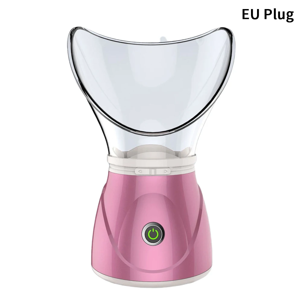 Pink EU Мини-пароварка для лица, очищающее устройство с отрицательными ионами, регулируемое устройство для спа, Suana, с открытыми порами, цифровой профессиональный распылитель, туман - Цвет: Pink EU