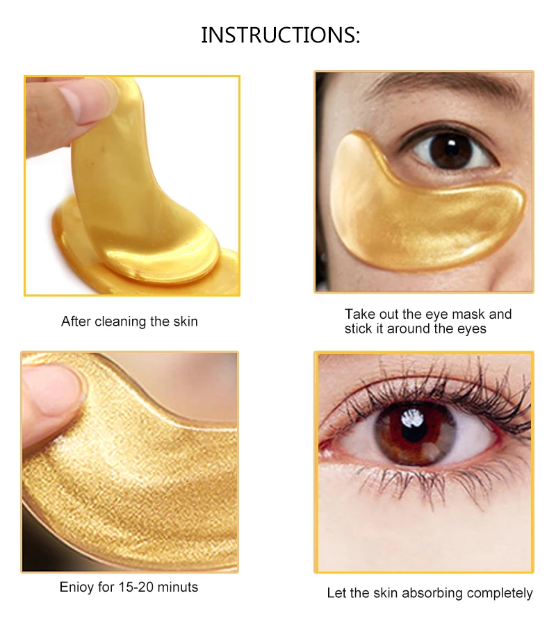 Circles Black Eye Remove Eye Skin Protect Mask For Wrinkle Skin Care Gold Crystal Eye Mask Eye Patches For Eye Care Dark TSLM1