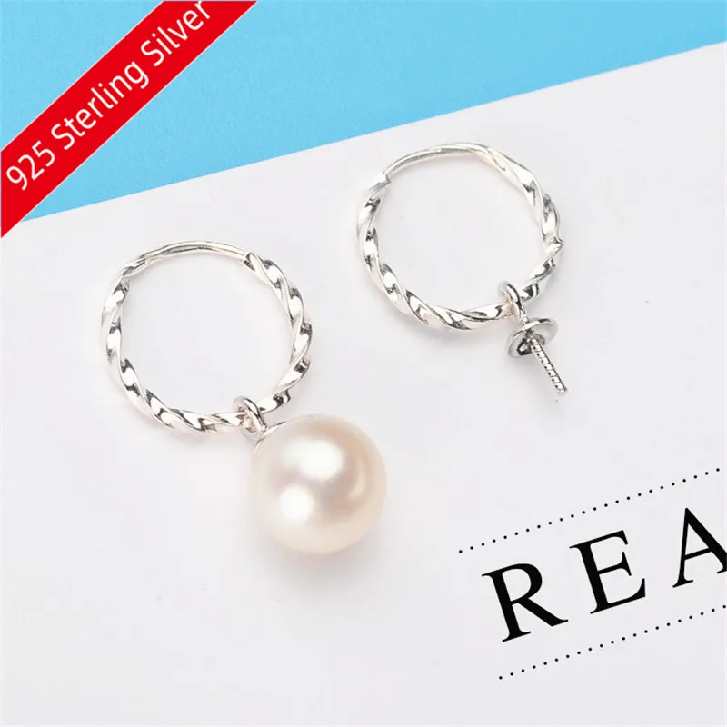 

2019 New Fashion Pearl Earrings Parts, Stud Earrings with Earrings Stoppers/Back/Cup Findings Accessory, 925 Silver Metal