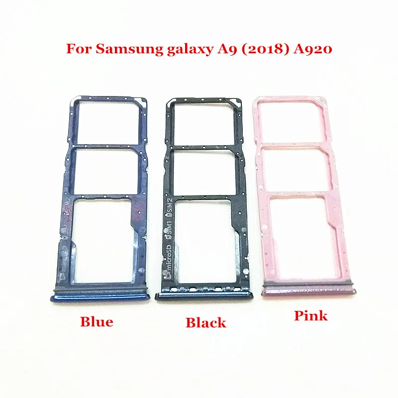

SIM Cards Tray Holder SD Card Reader Slot Adapter For Samsung Galaxy A9 (2018) A920