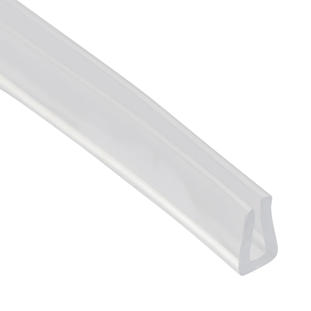 2 meters U-channel Rubber Edging Sealing Strip Shower Door Glass Sealing Tape Edge Guard Weatherstrip Bumper Protector