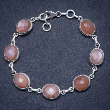 

Natural Calcite Handmade Unique 925 Sterling Silver Bracelet 8-8 1/2" Y1317