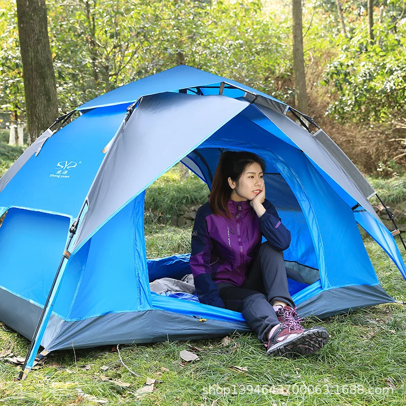 

Shengyuan Outdoor Double Layer Tent Fully Automatic Camping Double Door COUPLE'S Easy-to-put-up Tent Supplies