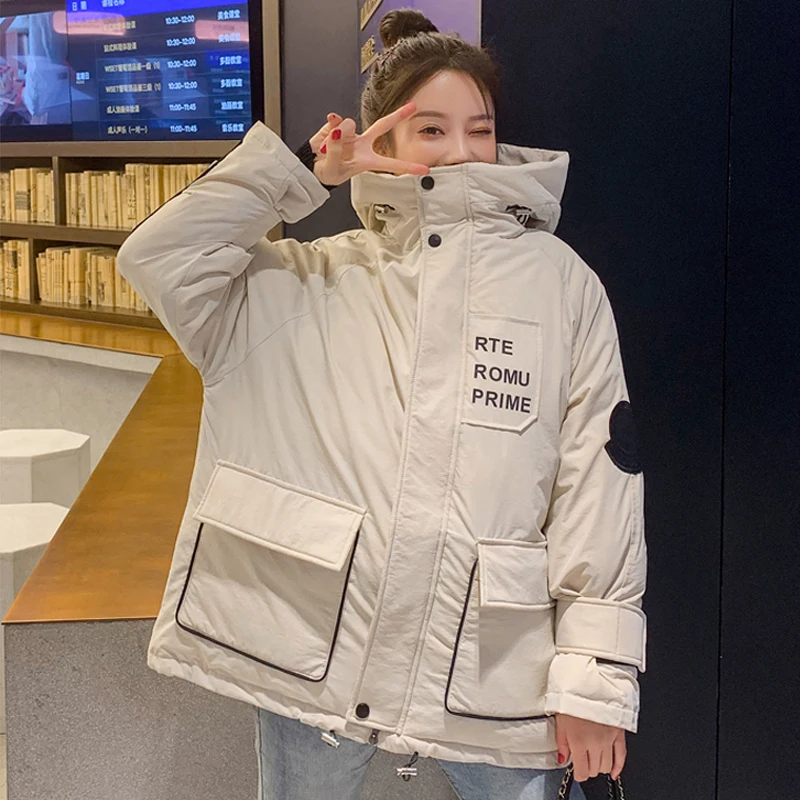2019 Winter Jacket Coat Women Warm Down Cotton Padded Short Parkas Bread Style new Autumn Fashion Bomber solid hooded Coats Thic | Женская