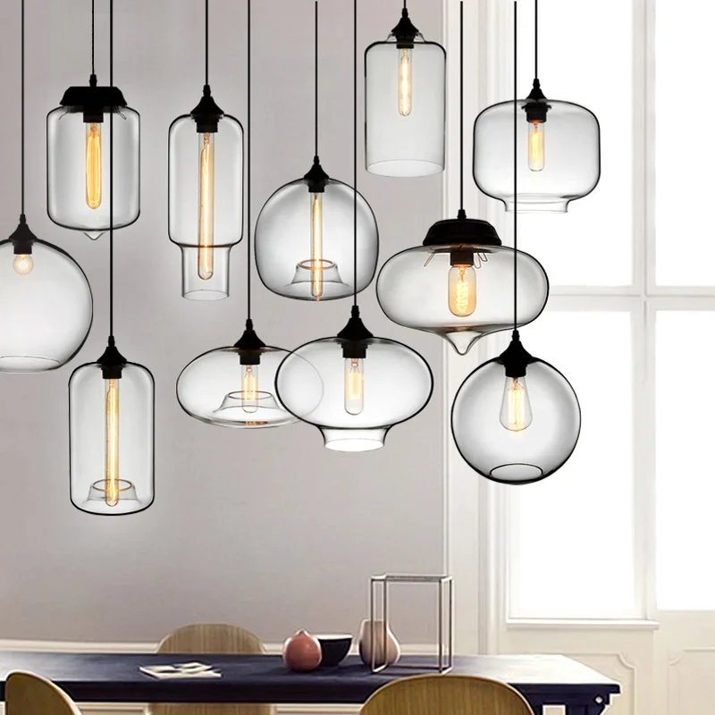 Glass Shade Loft Pendant Hanging Light Ceiling Lamp Dinning Cafe Chandelier New 