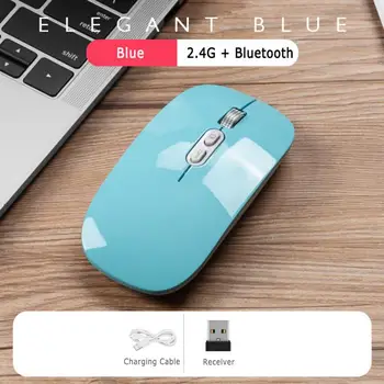 

7 Colors High Quality Wireless Mouse Silent Dual Mode Bluetooth 5.0 + 2.4G Rechargeable Ergonomic Gaming Mouse For Computer