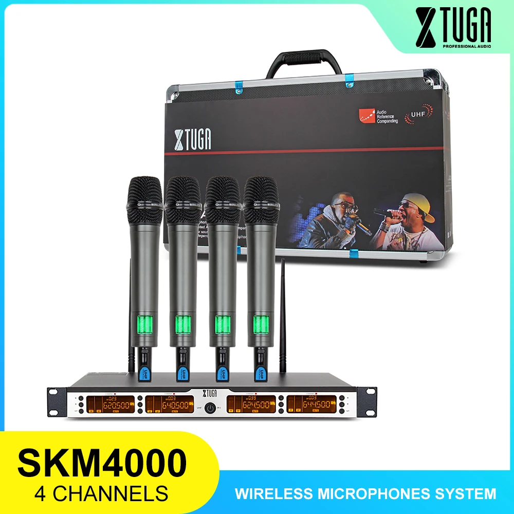 Беспроводная система караоке XTUGA SKM4000 4*100|wireless microphone system|microphone systemwireless |