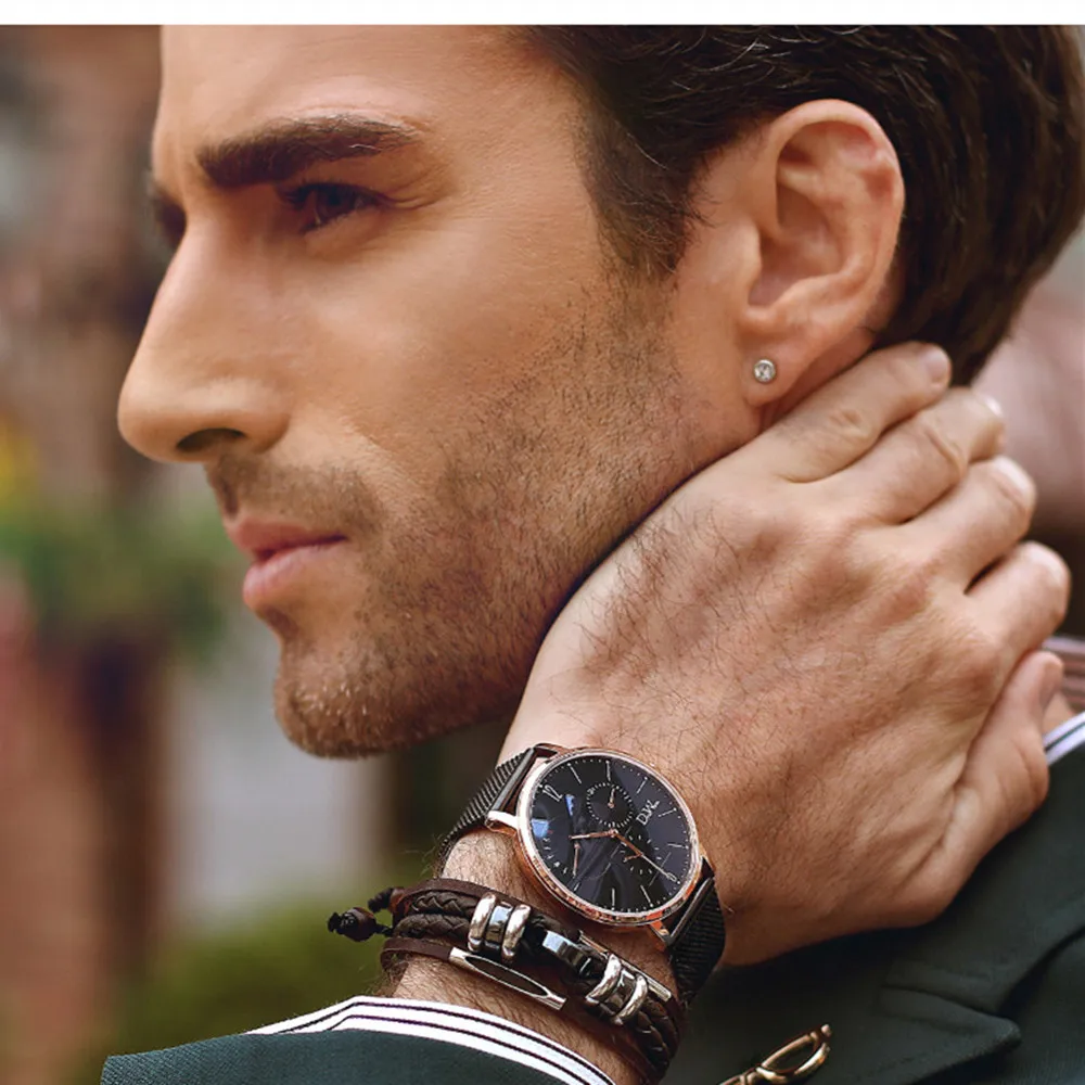 DITA Лидирующий бренд модные спортивные бизнес розовое золото границы из натуральной кожи мужские часы на ремне Роскошные наручные часы Водонепроницаемость