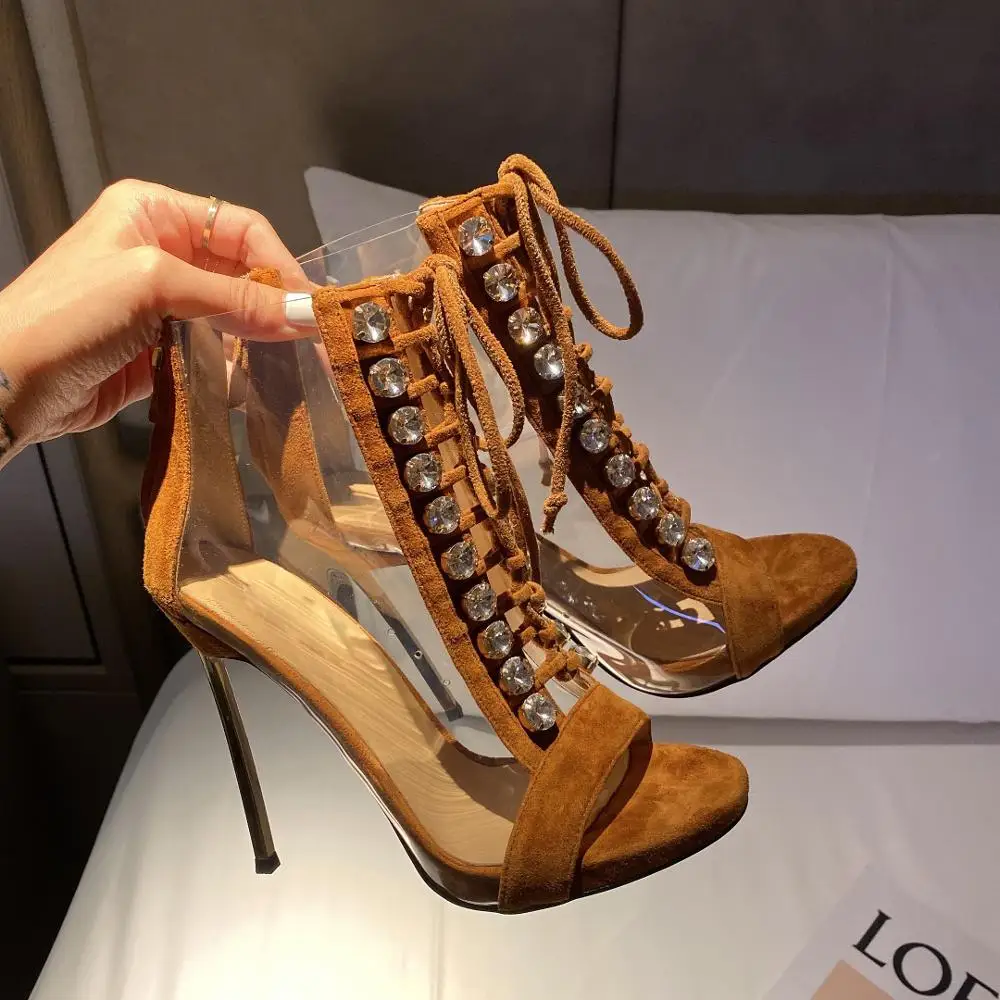Женские туфли в европейском и американском стиле высокие прозрачные