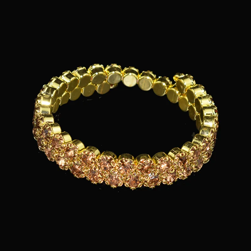Fashion Luxury Women Multi Layers Crystal Rhinestone Bracelets Bangles Adjustable Wedding Pulseras Jewelry Girl Gifts 6