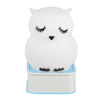 

Soft Safe LED Night Light Bedside Lamp Owl Shape Cute USB Rechargeable Bedroom Pat Touch Sensor Home Decor Nursery For Baby Gift