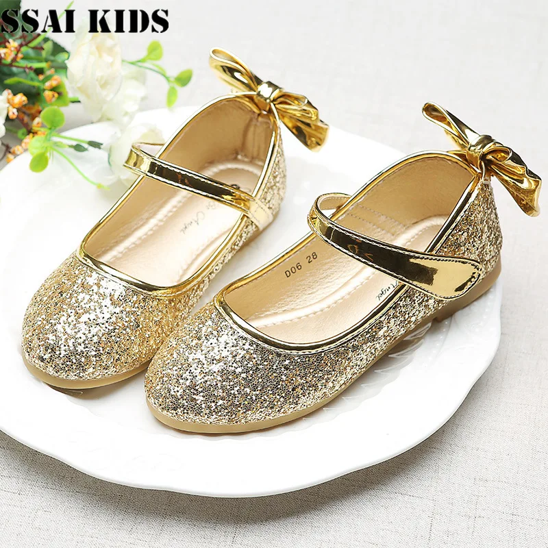 

SSAI KIDS Baby Girls Wedding Party Shoes Ballet Leather Shoes for Girls Marry Janes Girls Kids Flats shoes Size 25-35