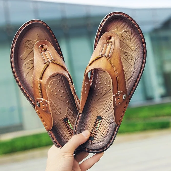 

Slipper Men's Summer Outdoor Versatile Flip-flops Cool Anti-slip Sandals MEN'S Sandals Rome Slippers Viet Nam chao tuo