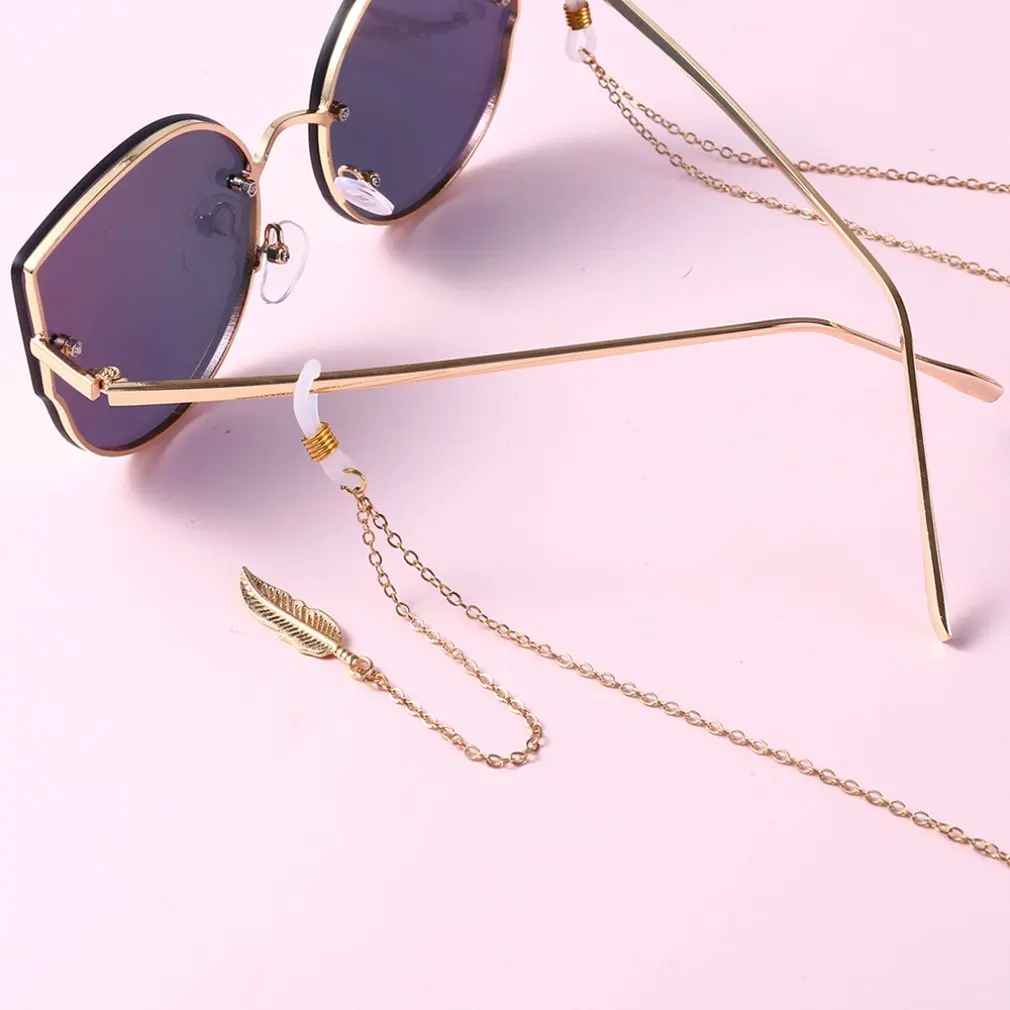 Простой лист цепочка для солнцезащитных очков для женщин очки с жемчугом цепь Висячие шеи анти-стеклянные веревки стекло es аксессуары