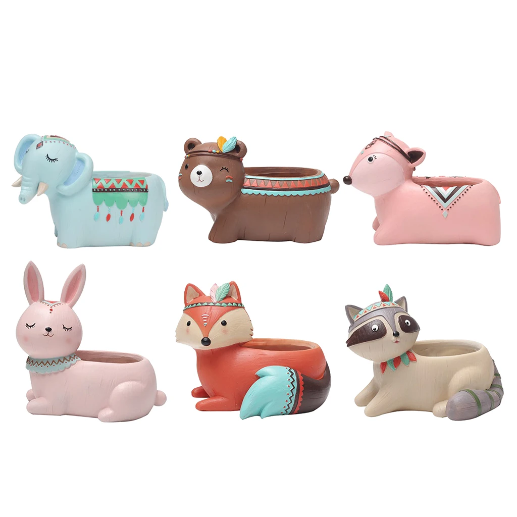 Resin Succulent Pot Cacti Plant Box Fairy Garden DIY Indoor Outdoor Decor