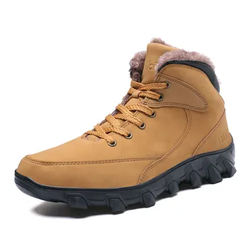 

Snow Boots Men Fur Lining Anti-slip Hiking Shoes Lightweight Outdoor Sneakers for Men Trekking Boots Moutain Climbing