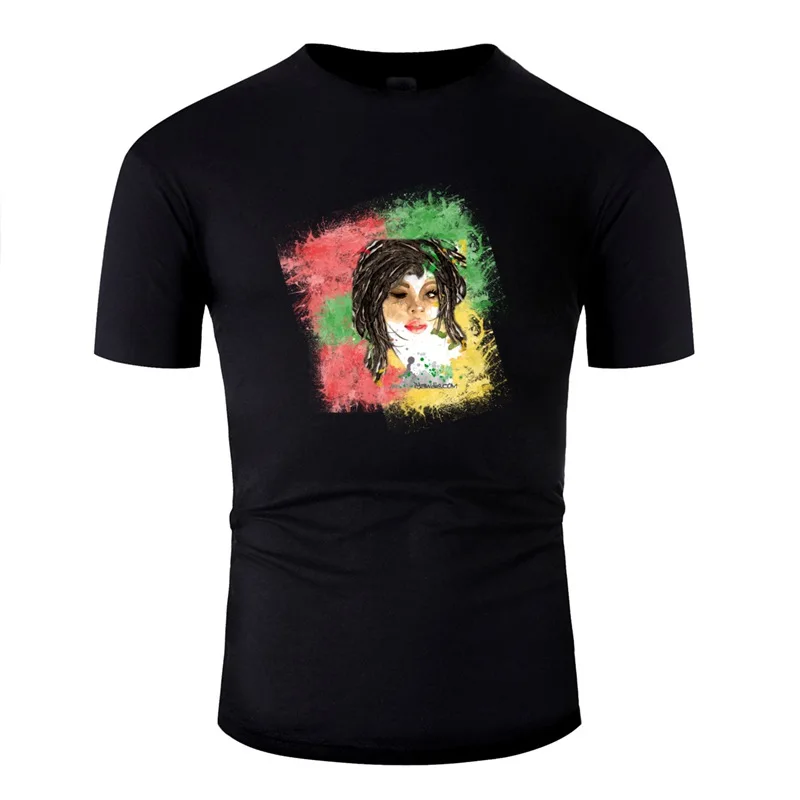 Трикотажная футболка Rasta Girl для мужчин Kawaii женские мужские футболки с круглым