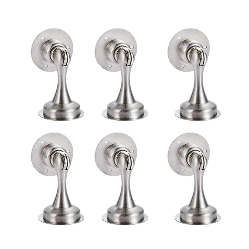 

Door Stopper, 6 Pack Magnetic Door Stops, Stainless Steel Door Catch, No Need to Drill - Double-Sided Adhesive Tape, Keep Your D